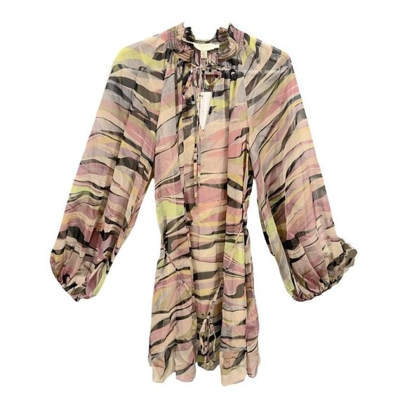 TED BAKER ZEENAA Blouson Sleeve Sheer Mini Dress - Picture 8 of 10